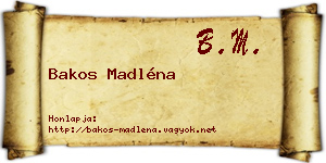 Bakos Madléna névjegykártya
