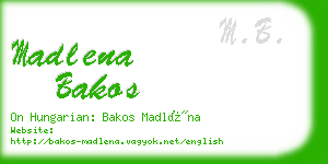 madlena bakos business card
